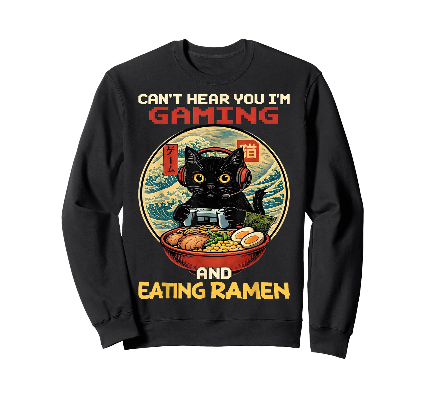 Cant Hear You Im Gaming and Eating Ramen Gift Boys Kids T-Shirt