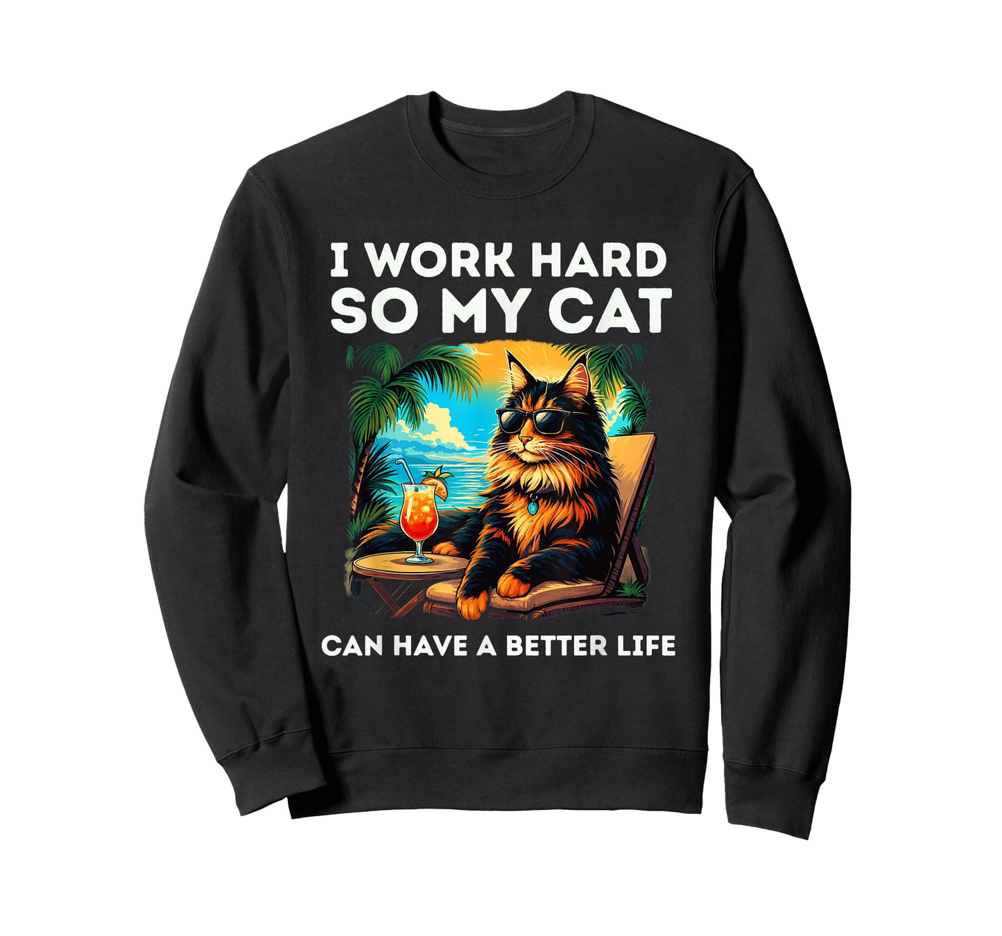 Funny Maine Coon Cat Lover Design I Work Hard Maine Coon Cat T-Shirt