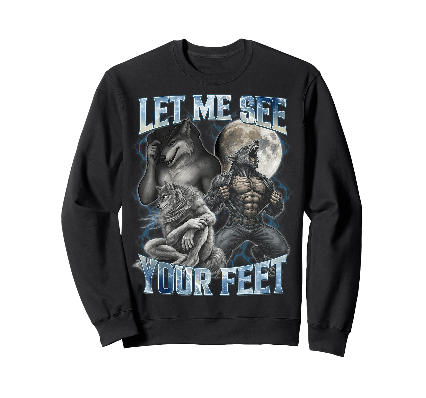 Let Me See Your Feet Cool Funny Alpha Wolf Meme Men Dad Papa T-Shirt