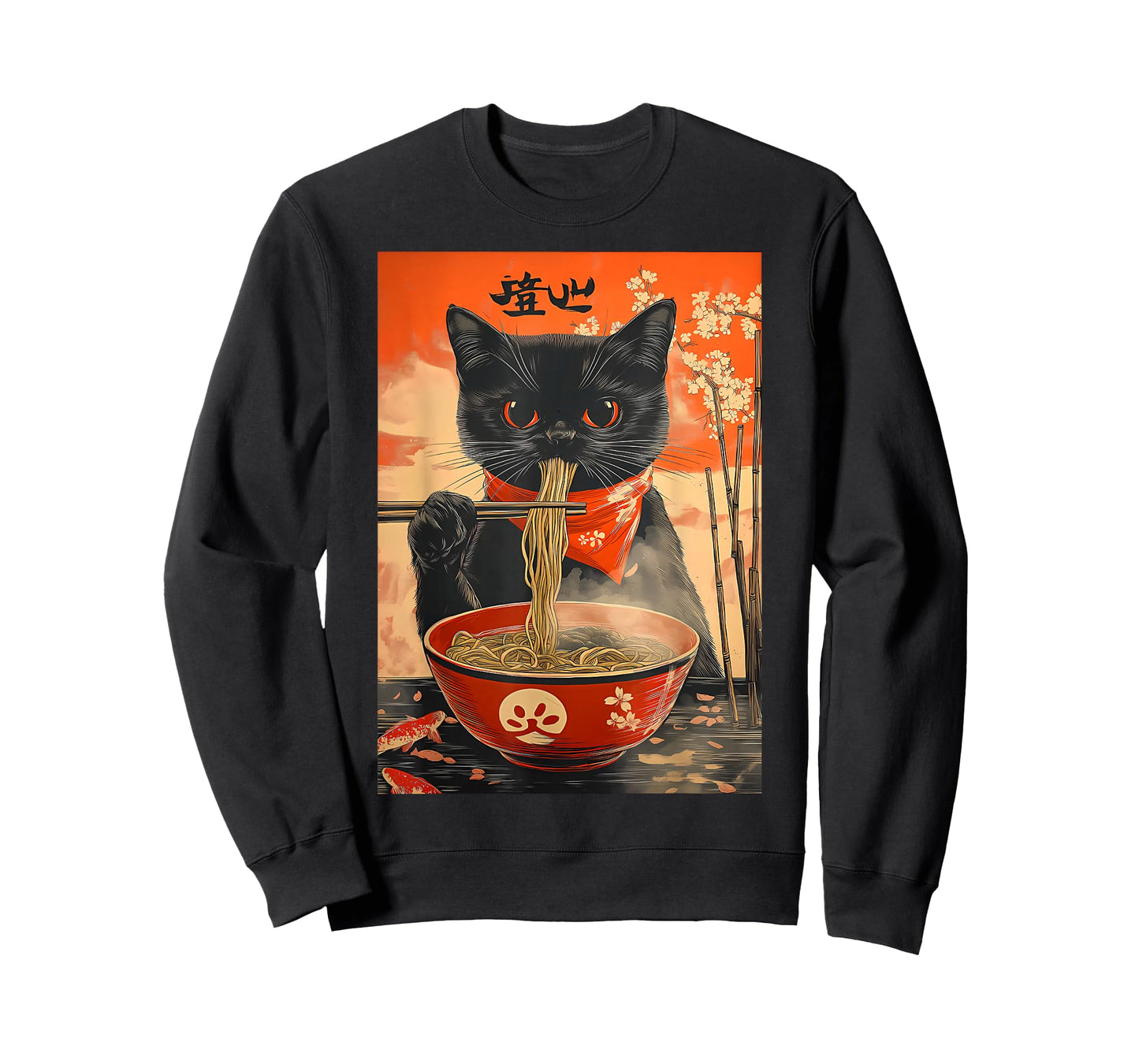 Cat Eat Ramen Japanese Funny Graphic Kawaii Cat Anime Gifts T-Shirt