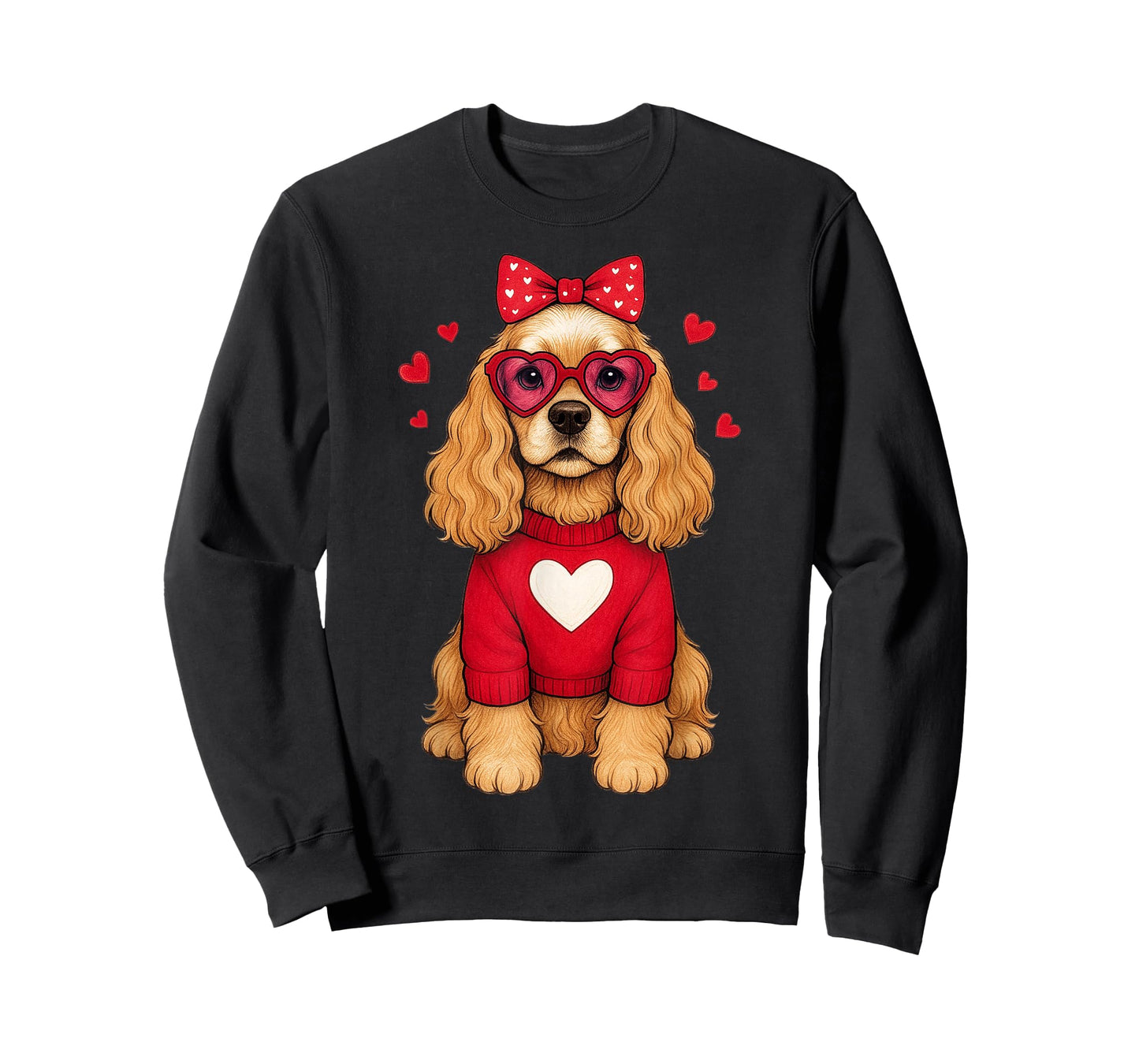 American Cocker Spaniel Dog Valentines Day Heart Dog Sweater T-Shirt