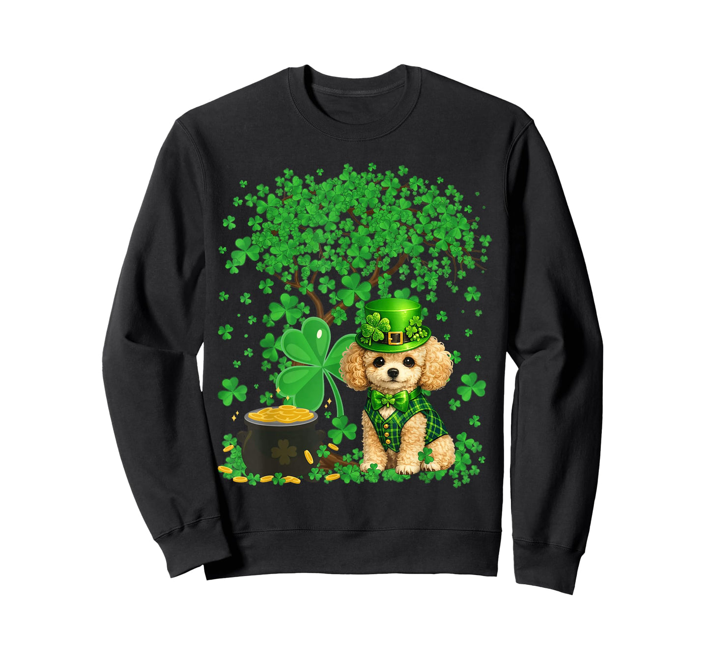 Funny Poodle Dog Shamrock St Patrick's Day T-Shirt