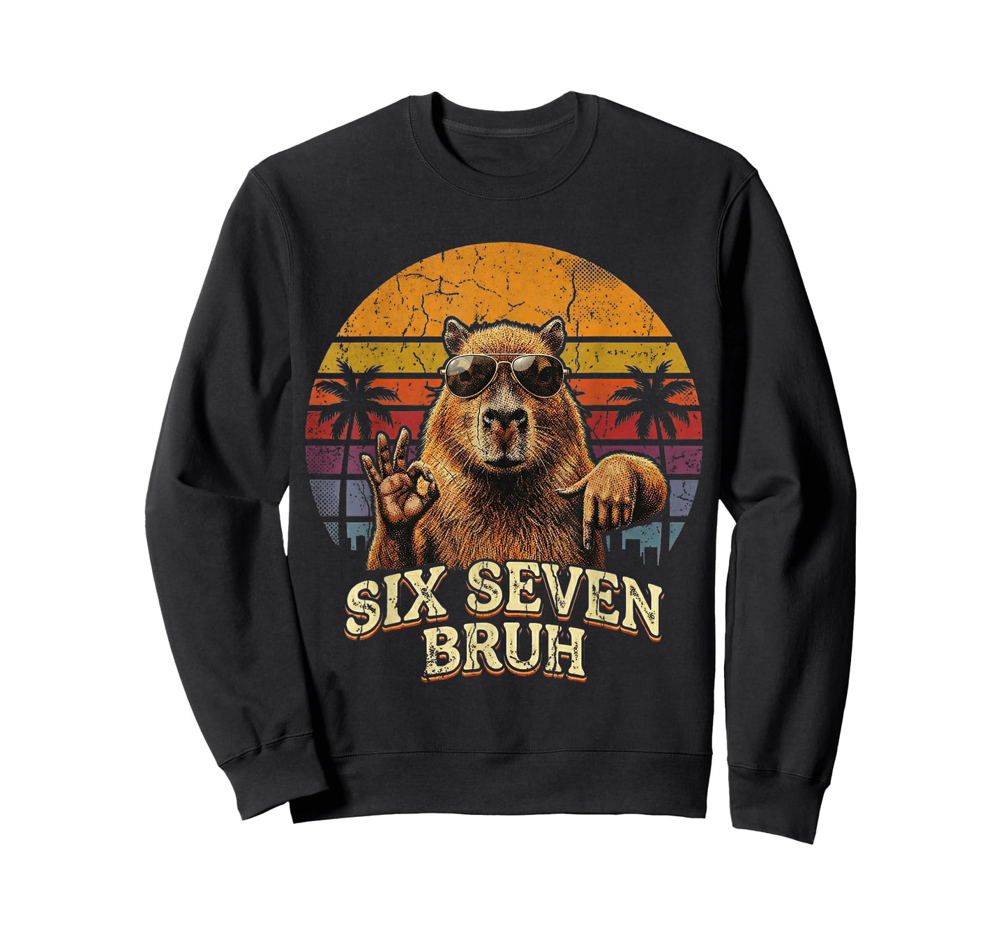 Six Seven Bruh 67 Capybara 6 7 Funny Meme Animal 6-7 T-Shirt