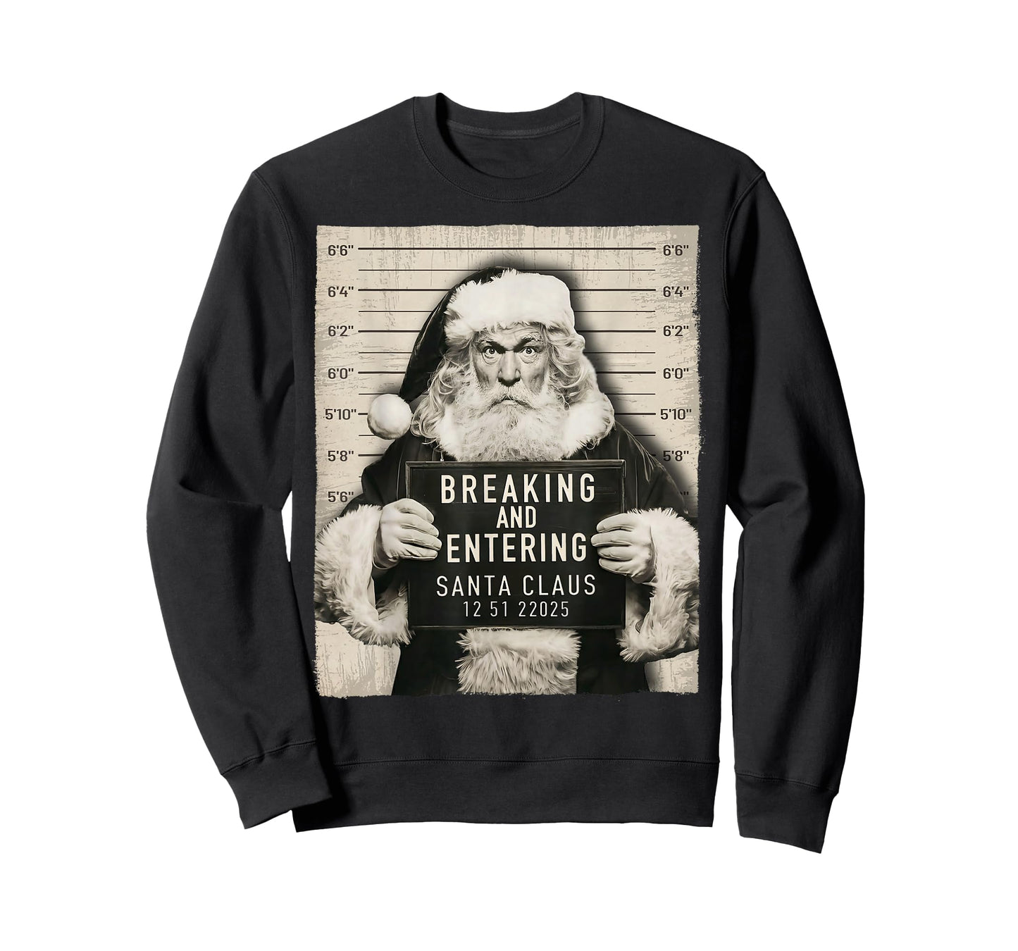 Funny Christmas Santa Claus Humor Mugshot Xmas Men Women T-Shirt