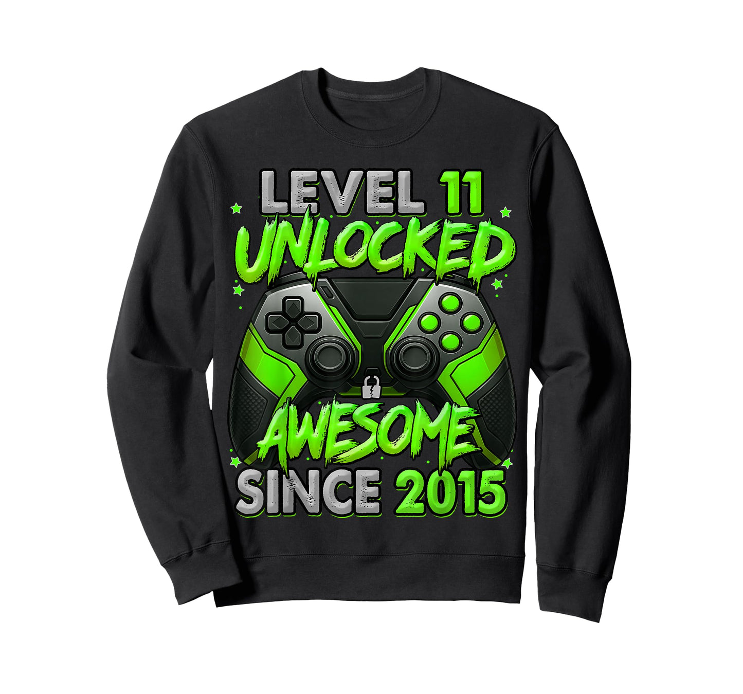 Level 11 Unlocked Awesome Since 2015 11th Birthday Gaming T-Shirt