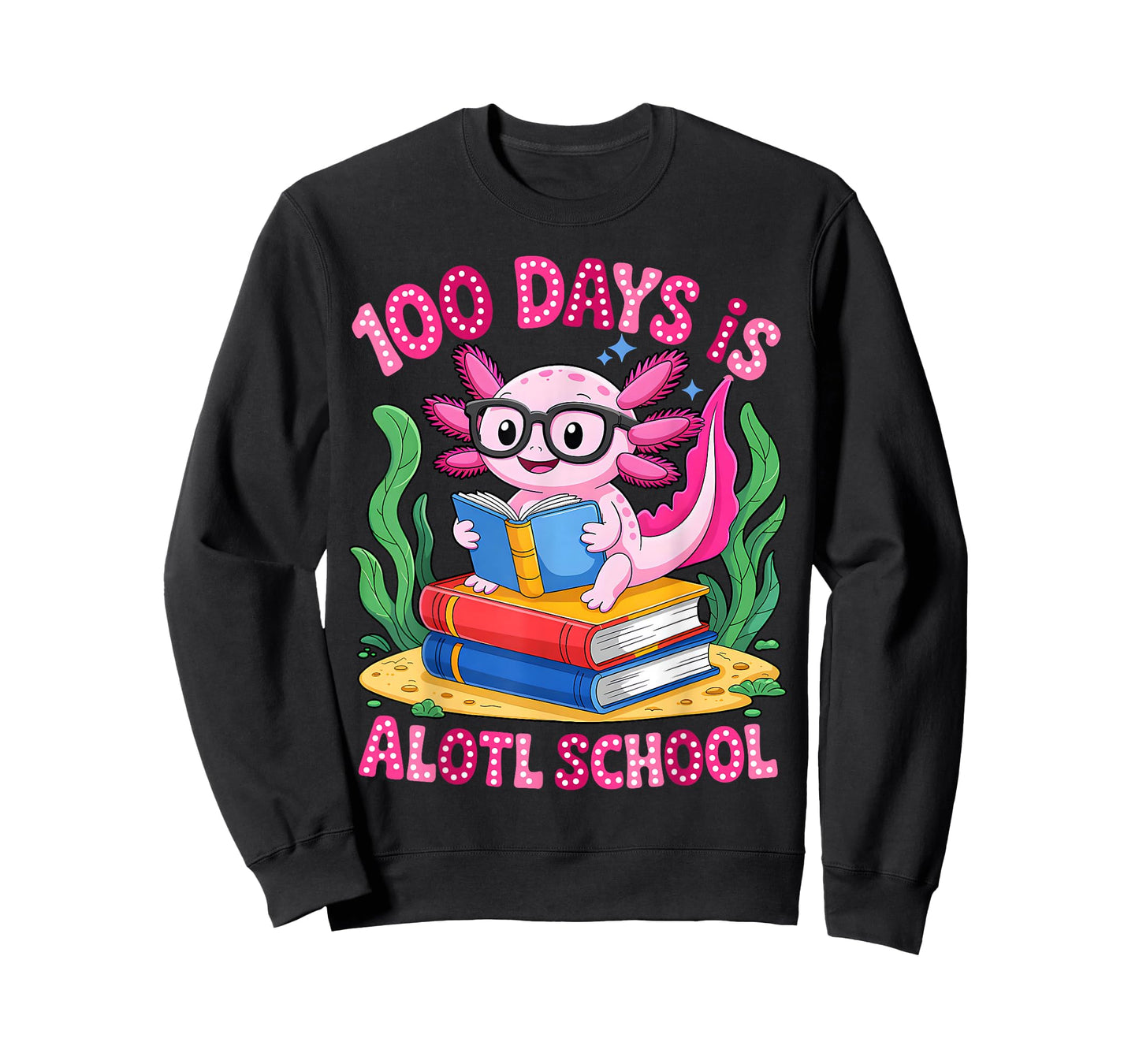 100th Day of School Groovy 100 Days is Alotl School Axolotl T-Shirt