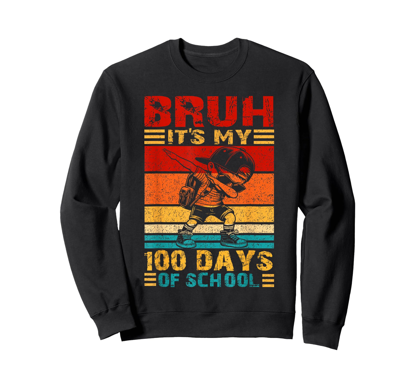 Bruh It's My 100th Day of School Dabbing Boys Kids 100 Days T-Shirt