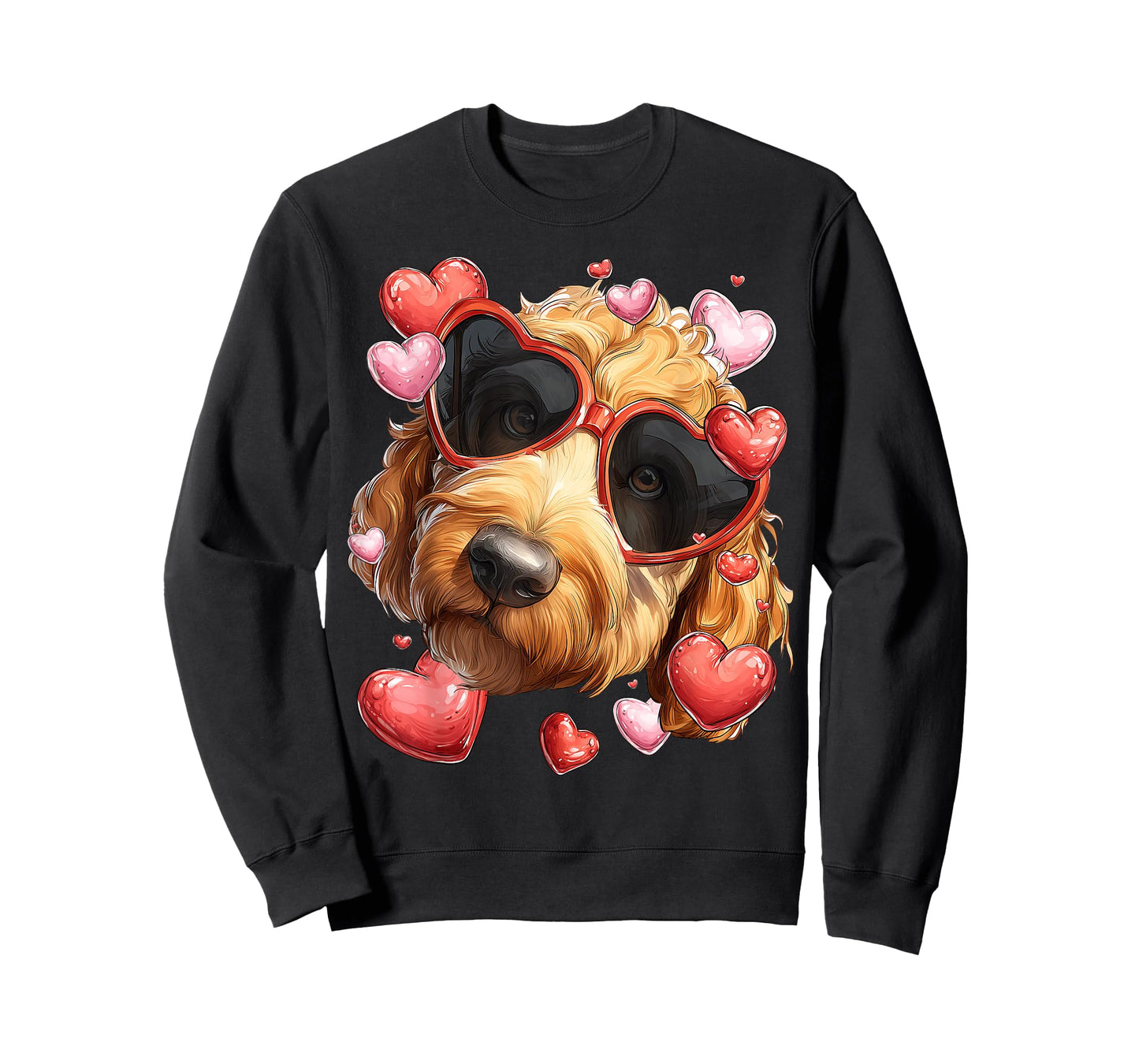 Golden Doodle Dog Goldendoodle Valentine's Day Heart T-Shirt