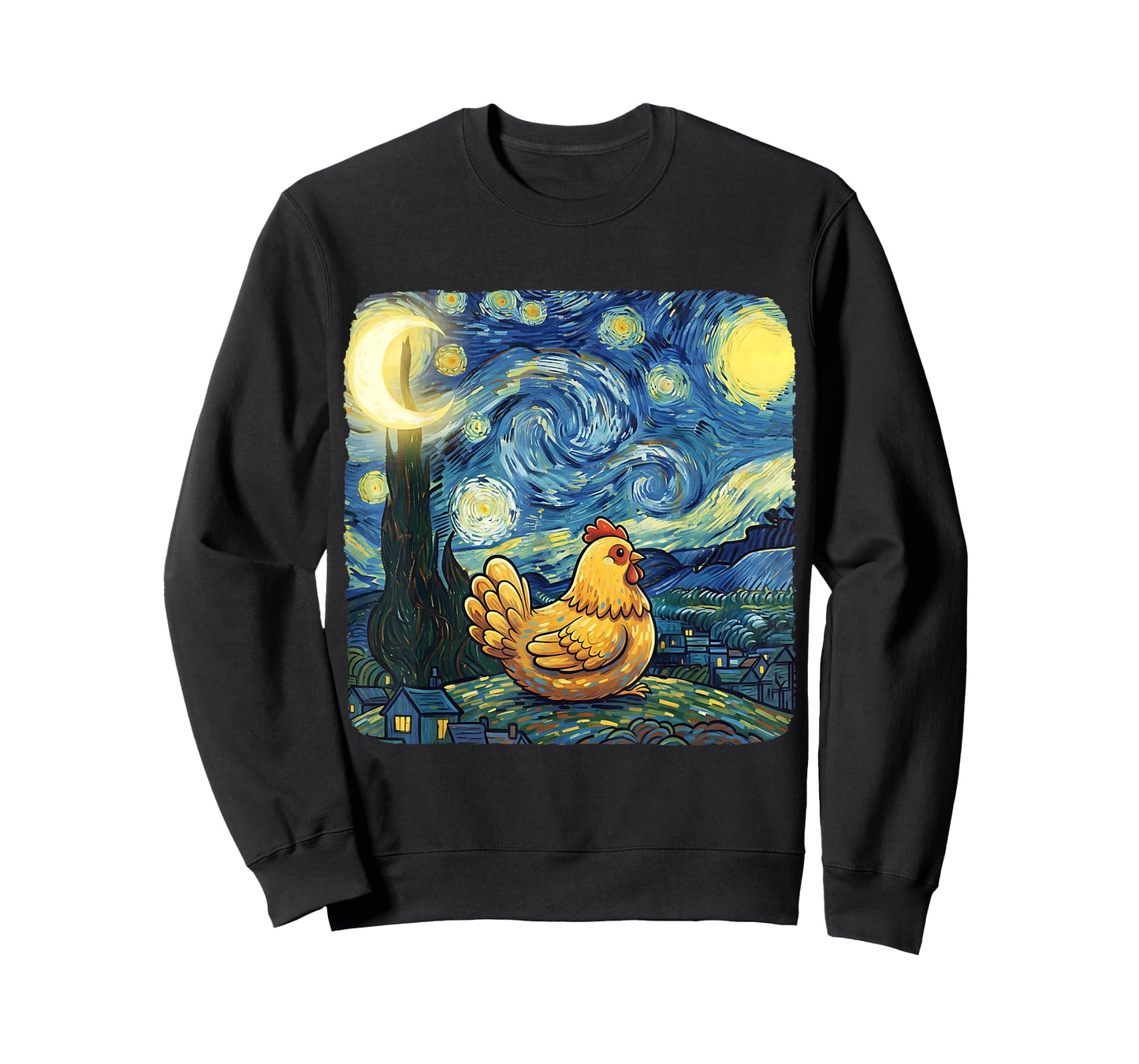 Chicken Owner Van Gogh Starry Funny Night Cute Farm Lover T-Shirt