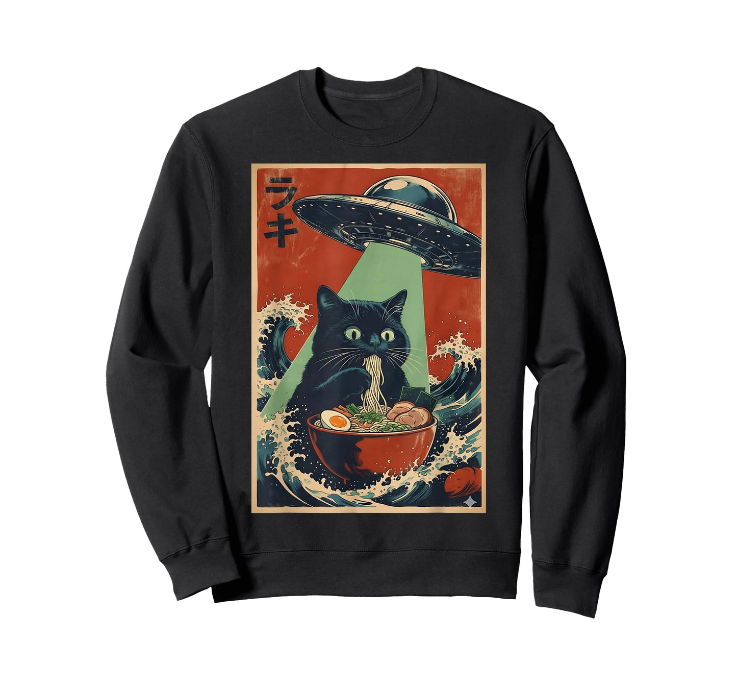 Kawaii Cat Eating Ramen Noodles Anime Japanese Cat Gifts T-Shirt