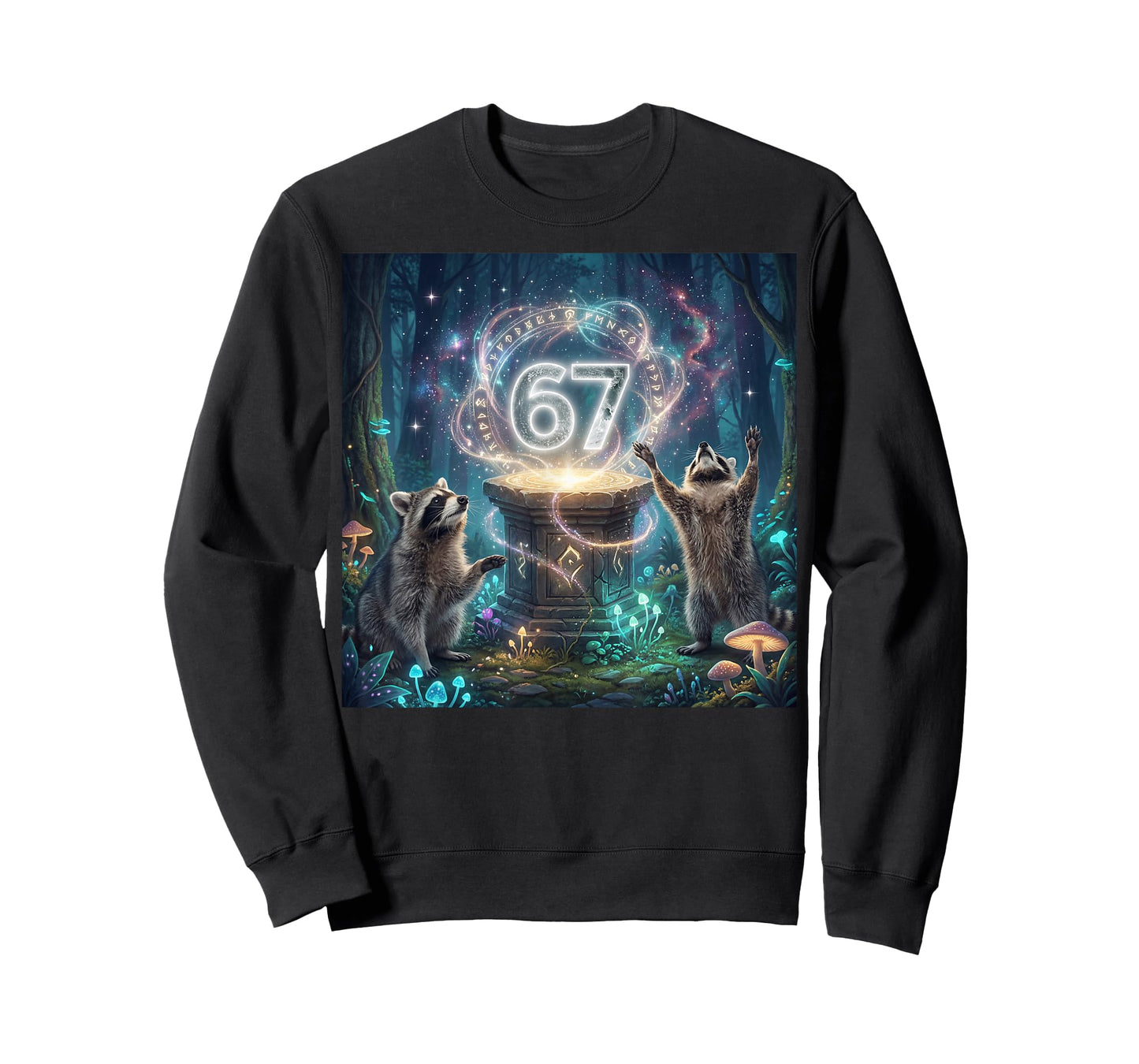 67 Meme Racoon Howling at The Moon 6 7 T-Shirt