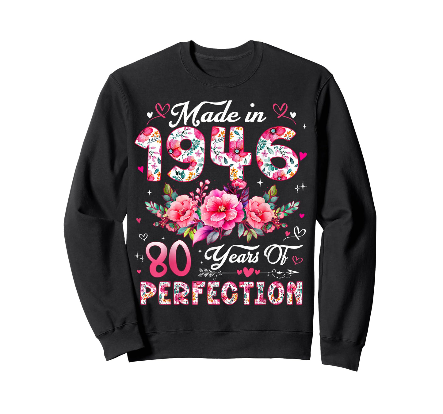 80 Year Old Made in 1946 Floral 80th Birthday Women T-Shirt