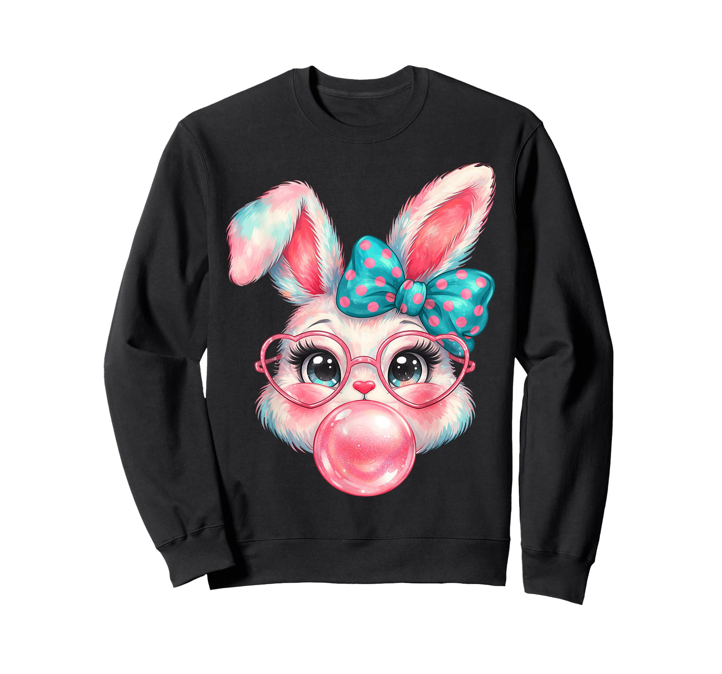 Girls Easter Cute Bunny Face Coquette Easter Kids Girl Women T-Shirt