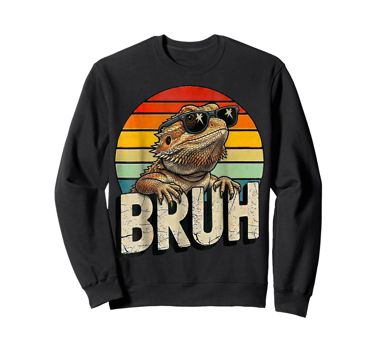 Mens Boys Bro Retro Tiny Dinosaur Bruh Bearded Dragon Lover T-Shirt