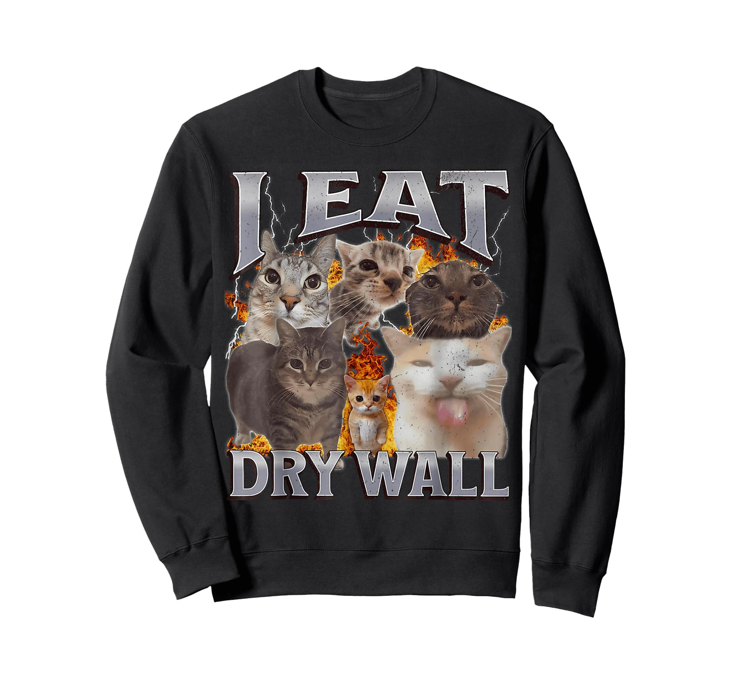 I Eat Drywall Funny Cat Meme Bootleg Graphic Men Women T-Shirt