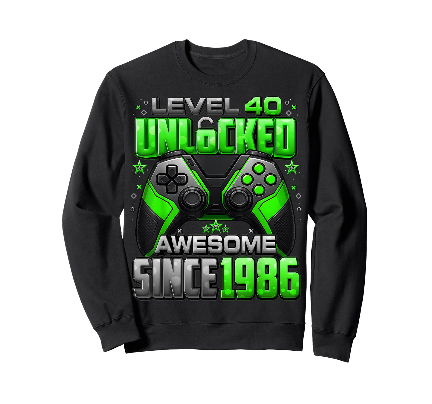 Level 40 Unlocked Awesome Since 1986 40th Birthday Gaming T-Shirt