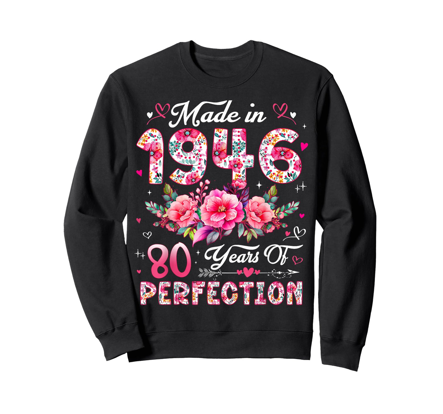 80 Year Old Made in 1946 Floral 80th Birthday Women T-Shirt