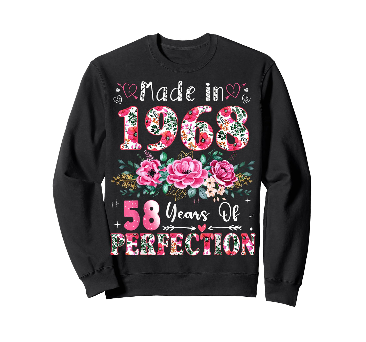 58 Year Old Made in 1968 Floral 58th Birthday Women T-Shirt