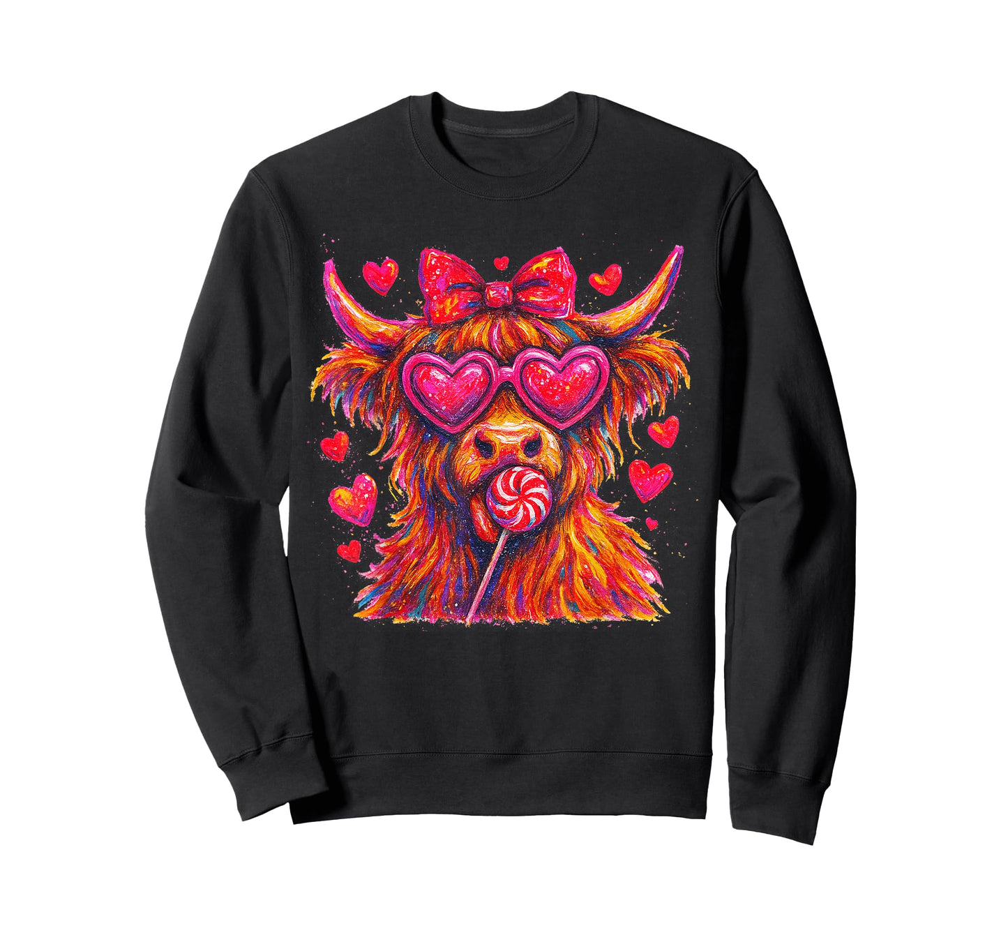 Highland Cow Valentine's Day Heart Howdy Western XOXO T-Shirt