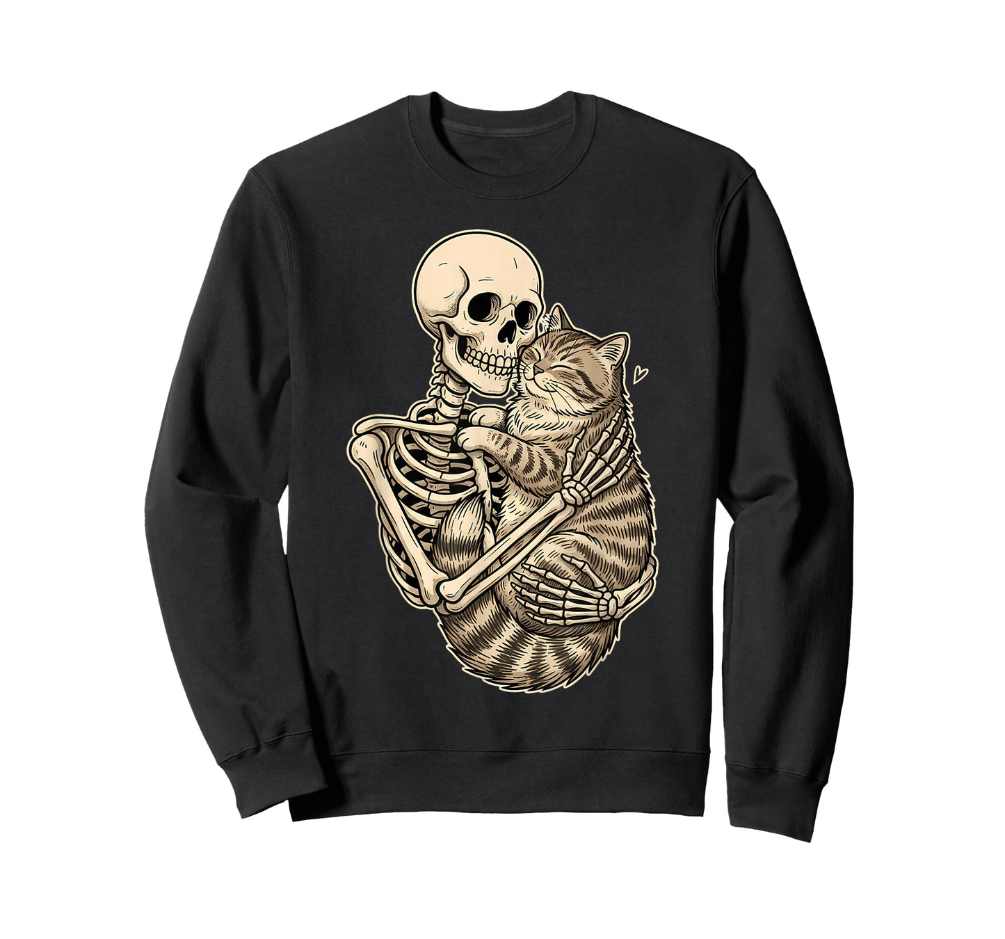 Skeleton Hugging Cat Kitten Kitty Lover Pet Mom Cat Dad T-Shirt