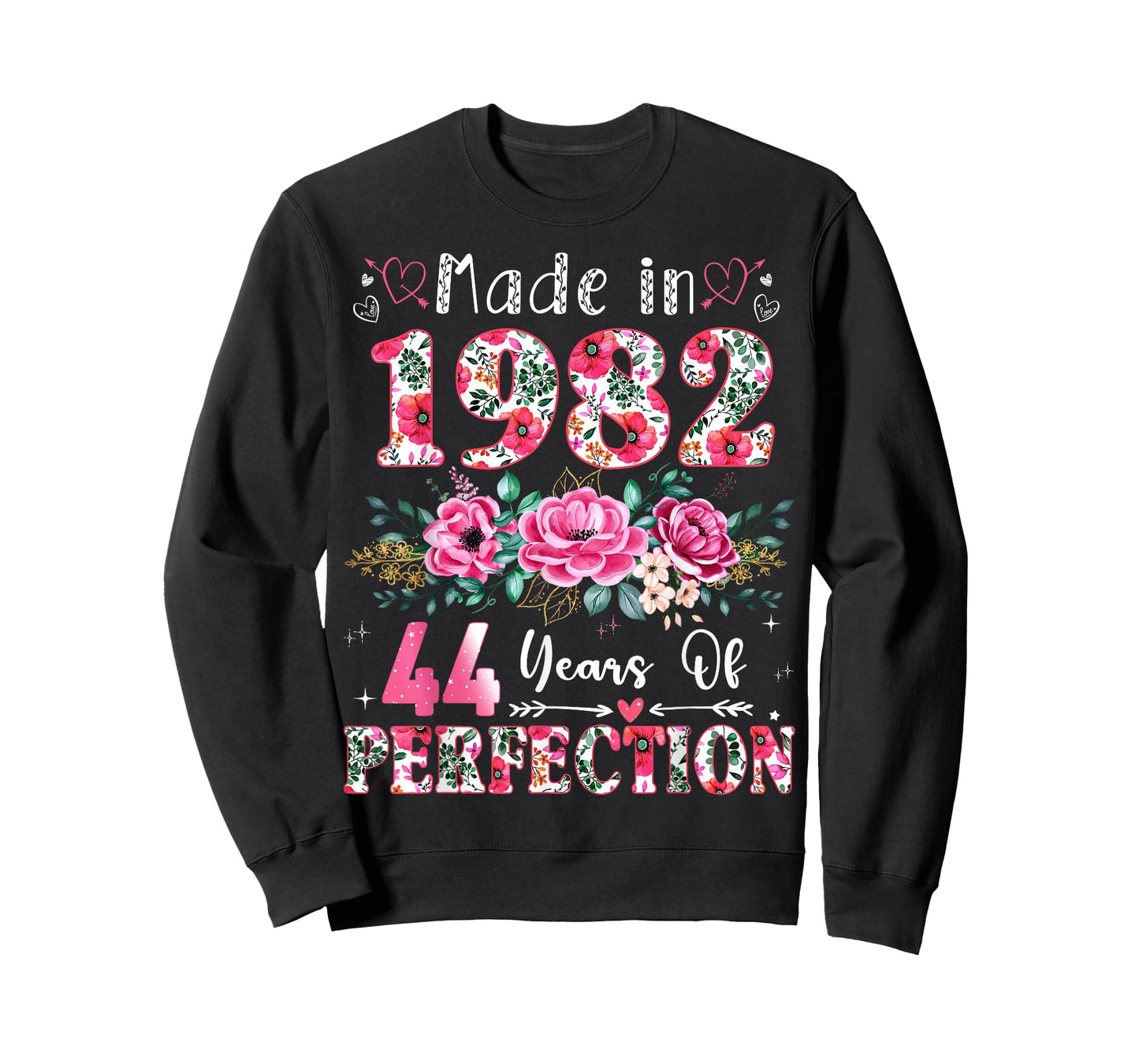 44 Year Old Made in 1982 Floral 44th Birthday Women T-Shirt