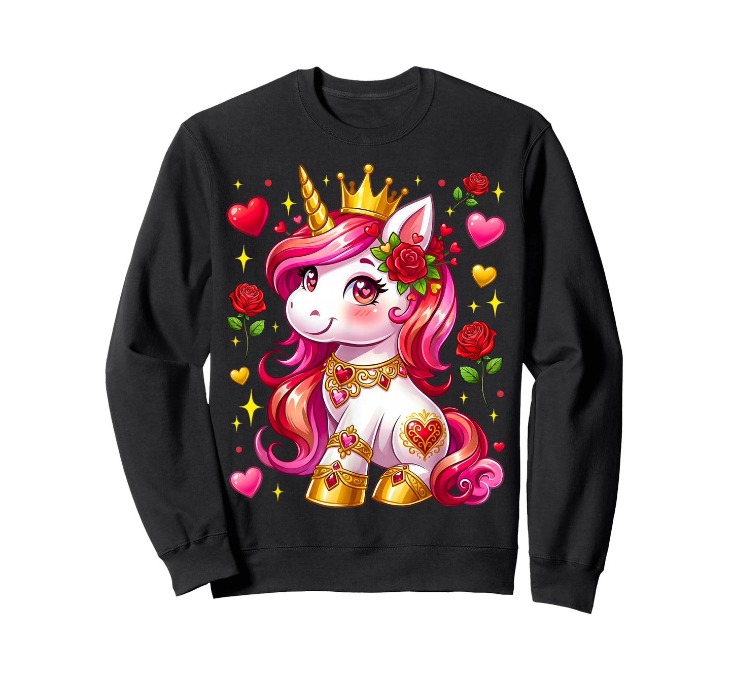 Cute Unicorn Heart Valentines Day Girls Kids Valentine T-Shirt