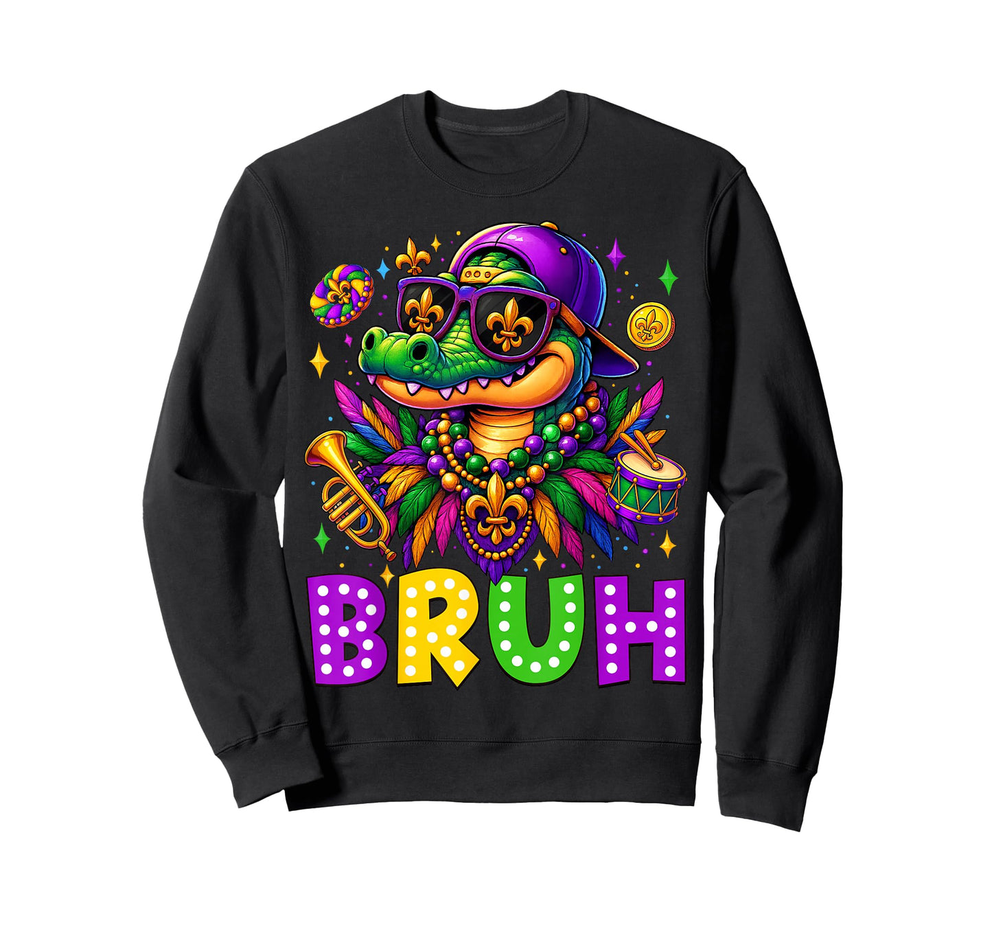 Mardigator Alligator Bruh Mardi Gras Costume Teens Boys Kids T-Shirt