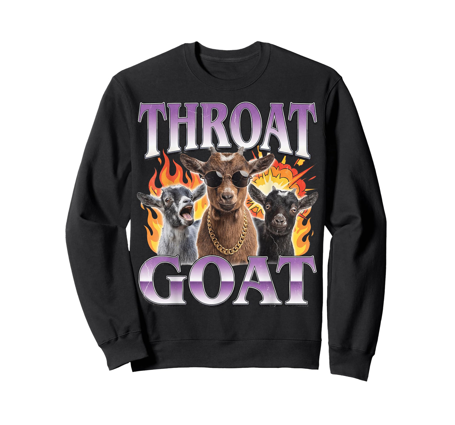 Throat Goat Funny Adult Humor Y2K T-Shirt