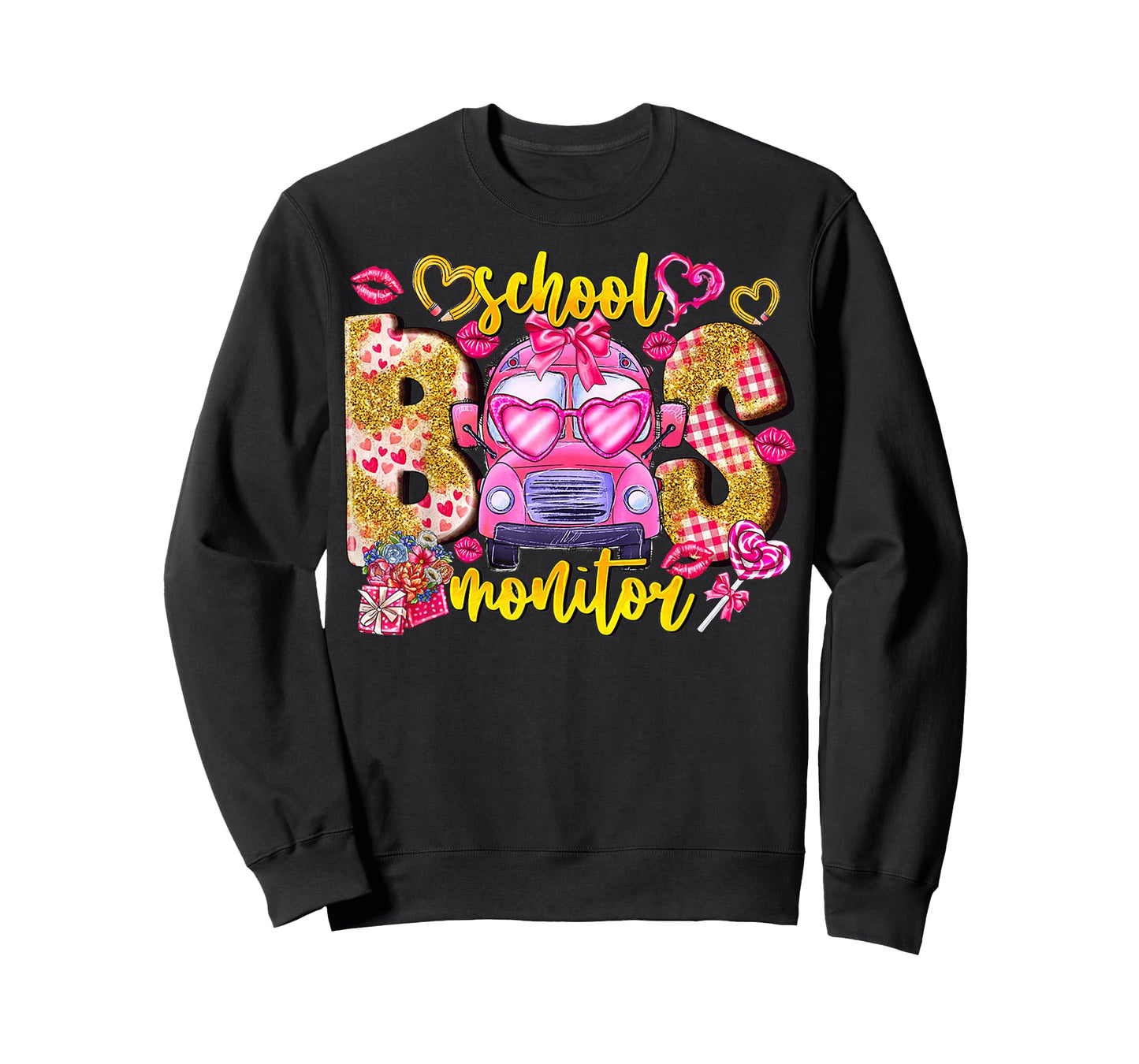 Coquette School Bus Monitor Bus Driver Valentines Student T-Shirt