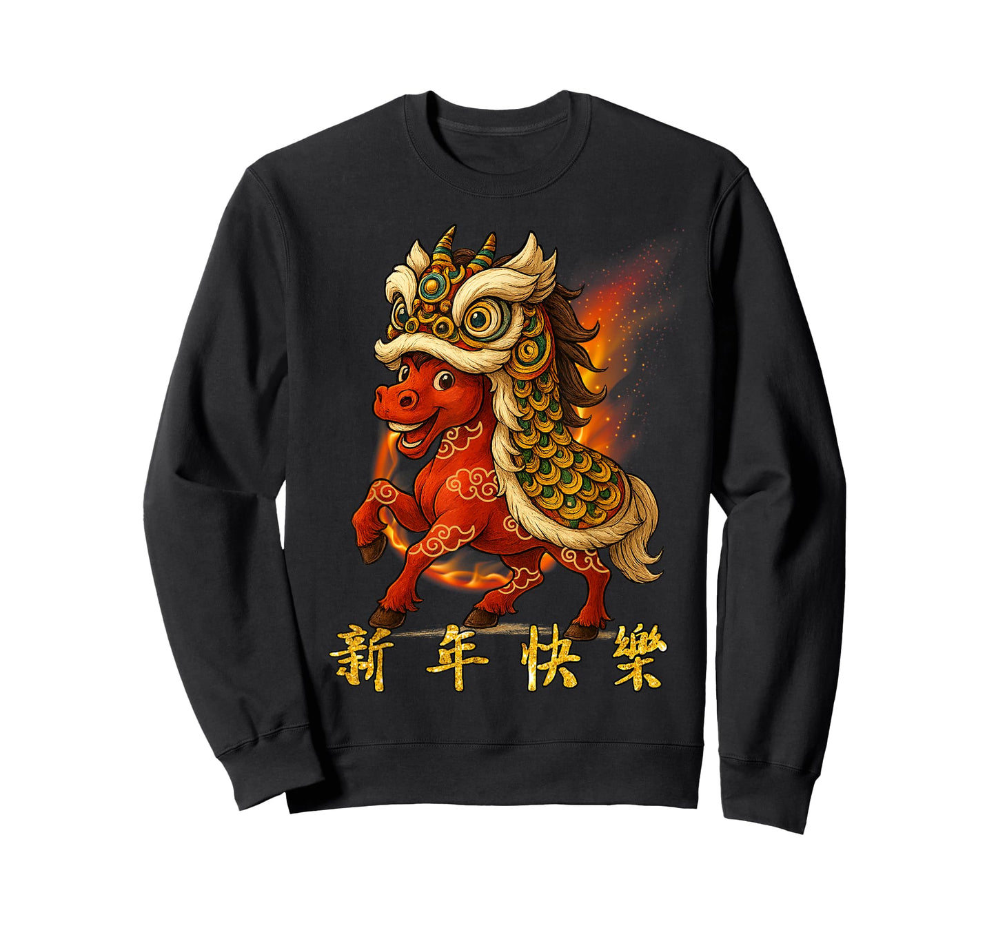 Year of The Fire Horse Zodiac Funny Chinese New Year 2026 T-Shirt