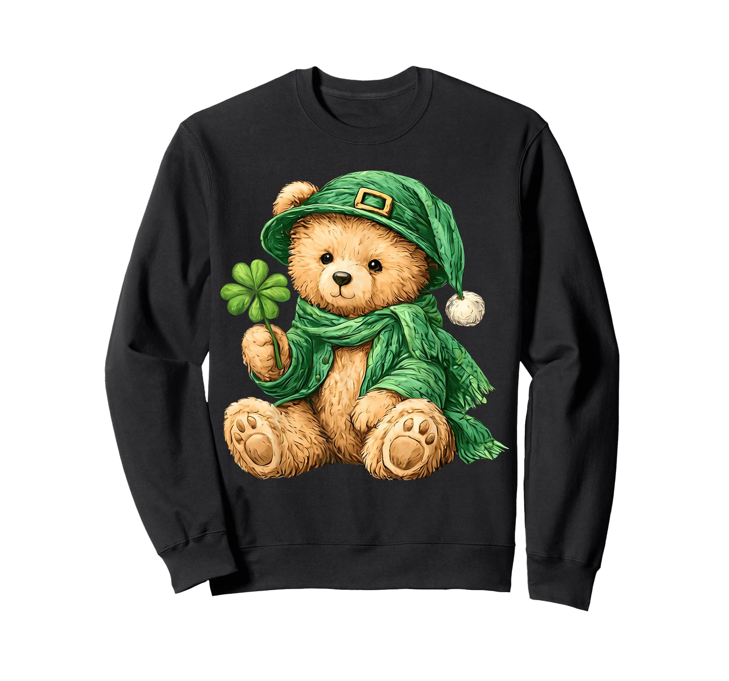 Lucky Bear St Patrick's Day Irish Shamrock Clover Bear Meme T-Shirt
