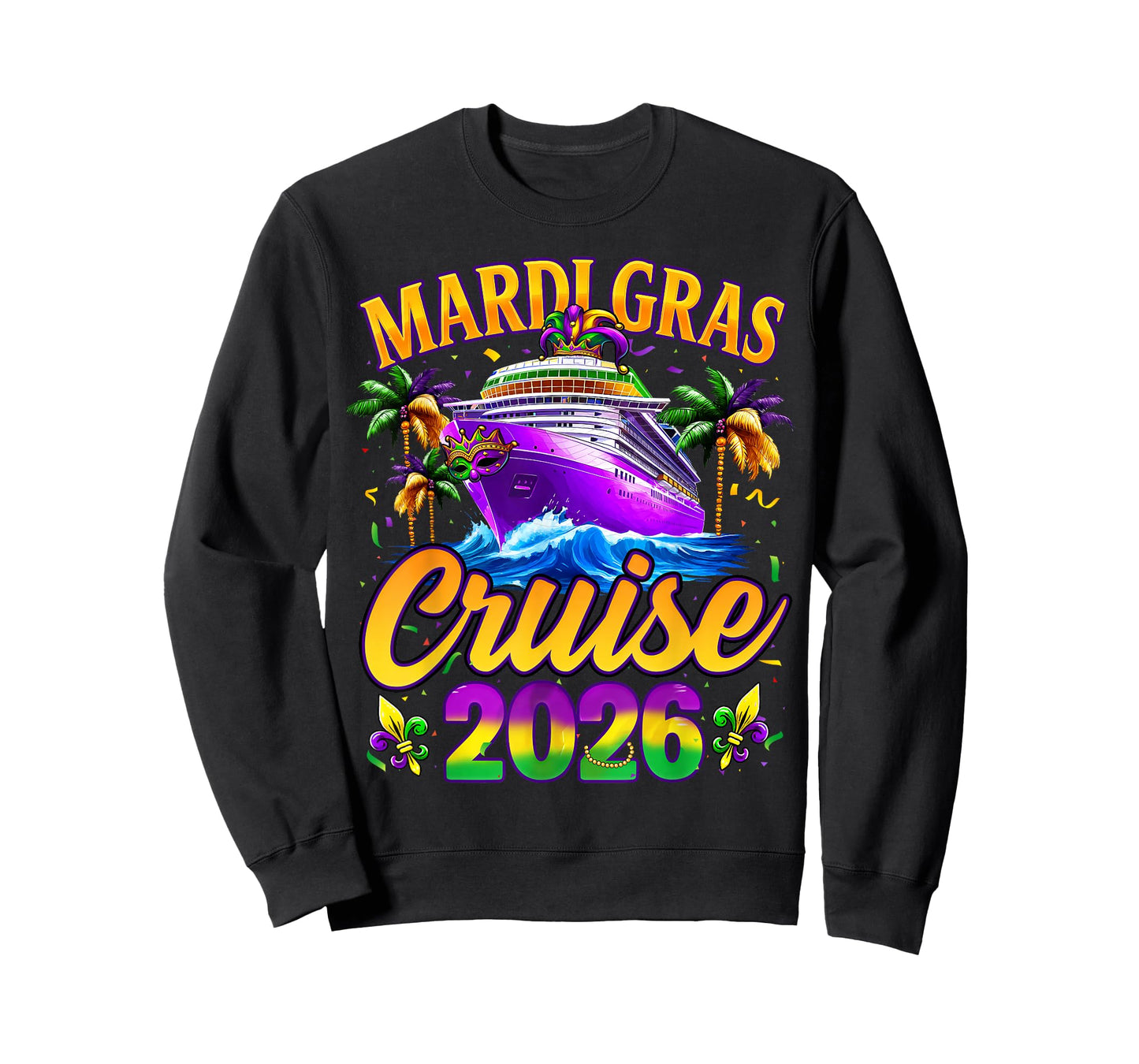 Mardi Gras Cruise 2026 Carnival New Orleans Fleur De Lis T-Shirt