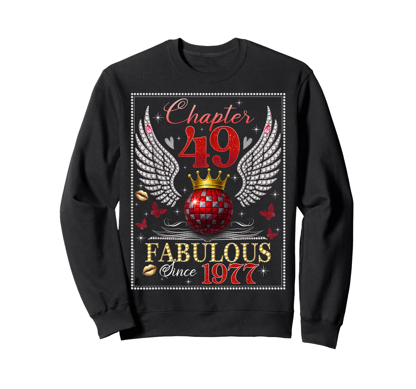 Chapter 49 Fabulous EST. 1977 Disco Ball 49th Birthday Women T-Shirt