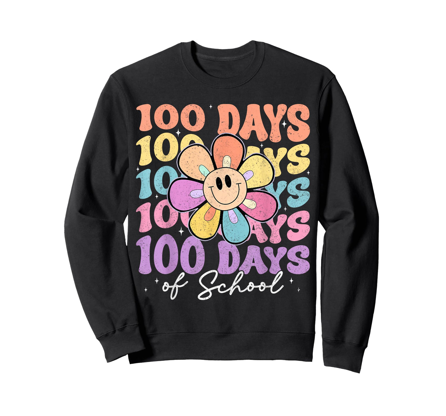 100 Days of School Girls Daisy Flower 100th Day of School T-Shirt