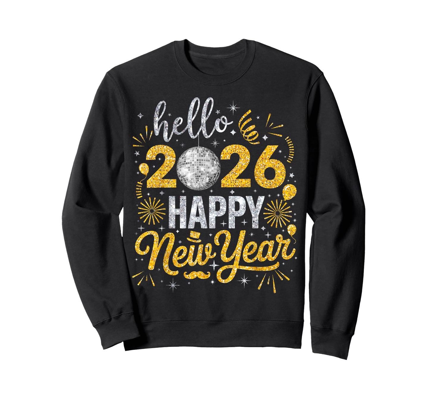 Hello 2026 Happy New Year Family Matching Fireworks Balloons T-Shirt