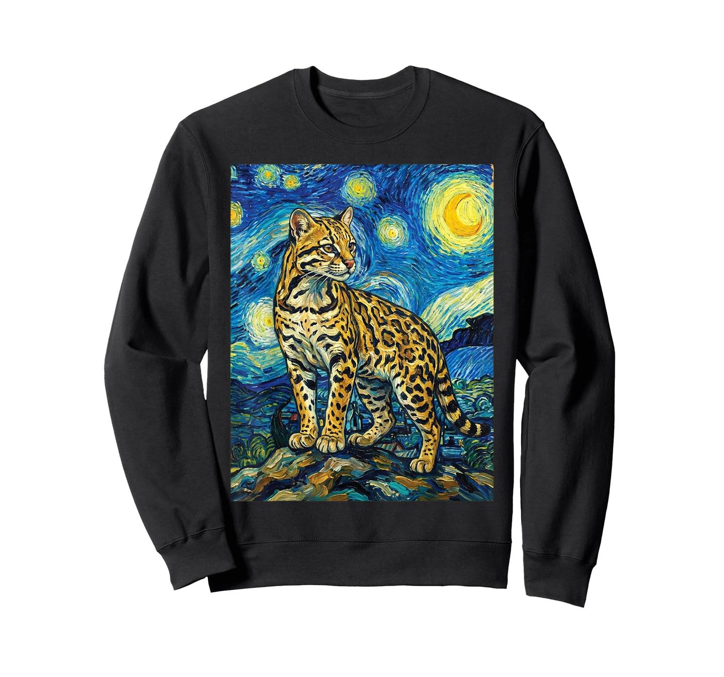 Ocelot Starry Night, Vincent Van Gogh Ocelot T-Shirt
