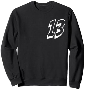 Number Thirteen #13 Sports Team Uniform 13 Birthday Sweatshirt - Sweatshirt | Black