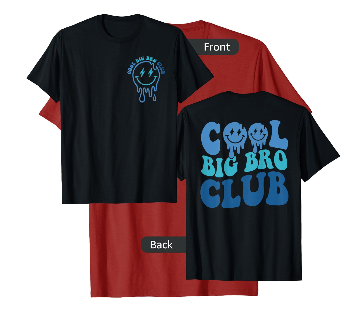 Cool Big Bro Club Retro Brother Matching Family 2 Sided T-Shirt