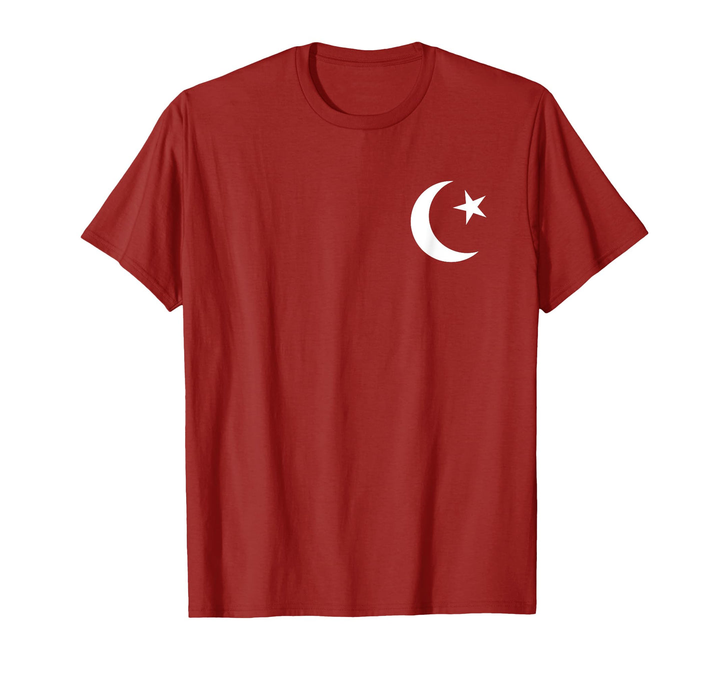 White Symbol of Islam Crescent Moon and Star Minimalist T-Shirt