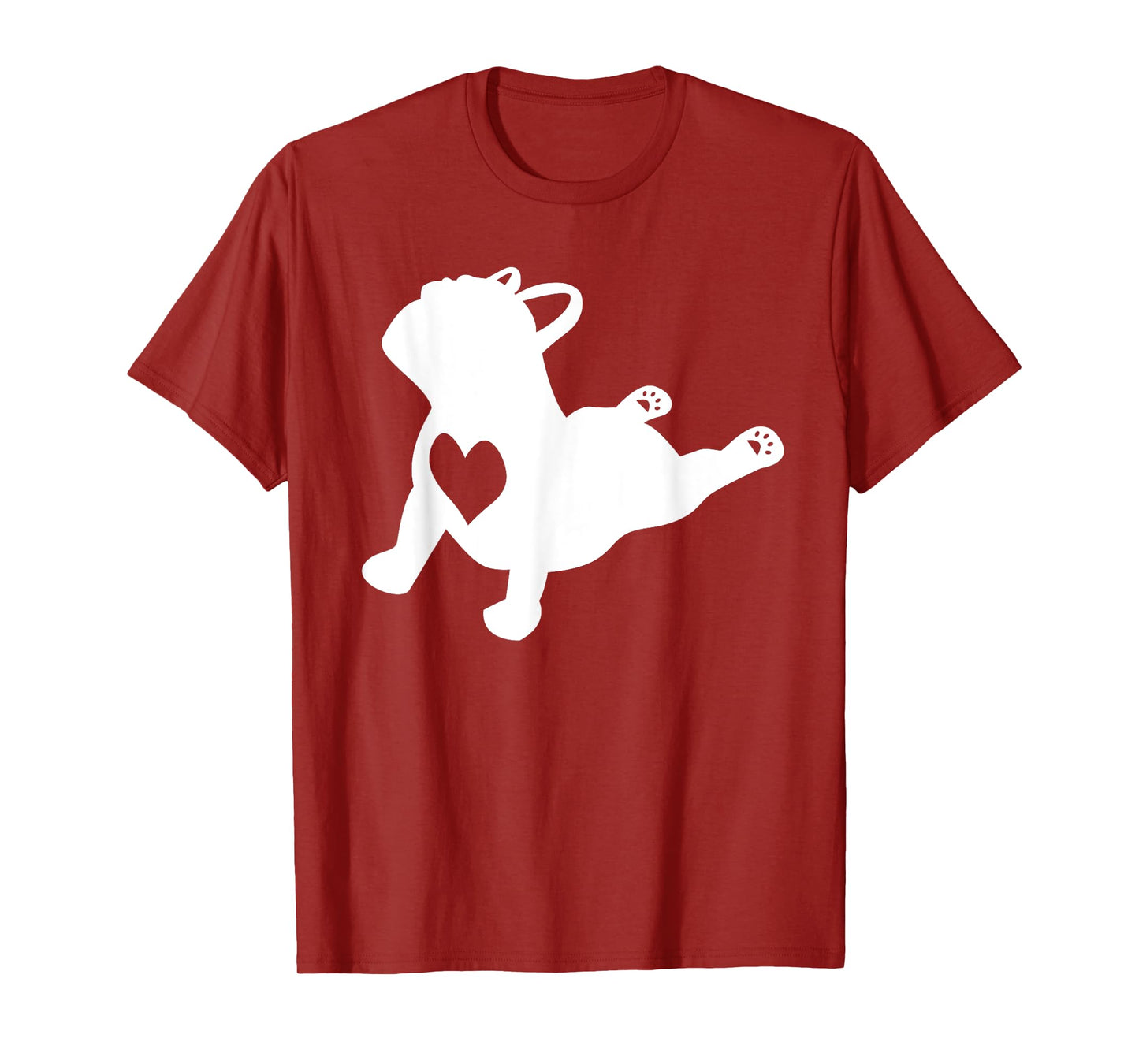 French Bulldog Yoga Pose Love Heart Frenchie T-Shirt for Men Women Girls Kids