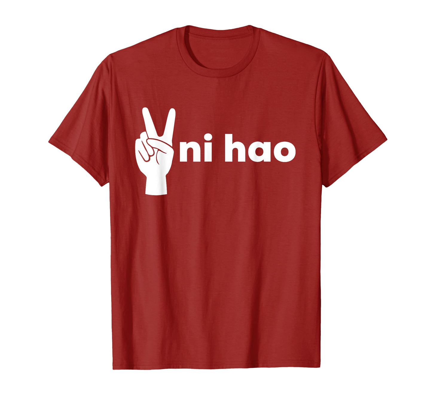 Ni Hao Trendy Chinese Mandarin Peace Sign T-Shirt