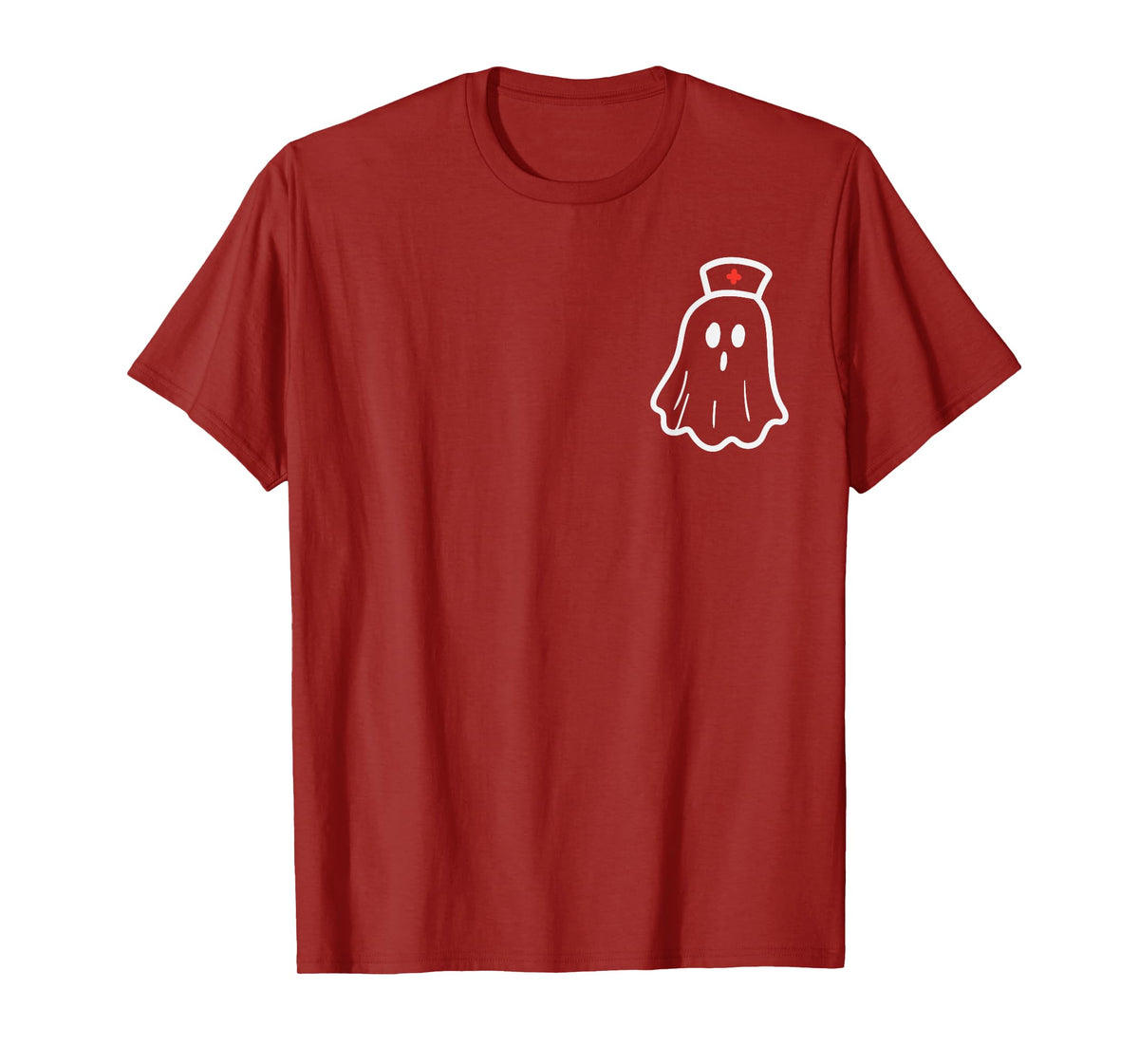 Ghost Nurse Halloween Costume Retro Fall Scrub Top Women T-Shirt
