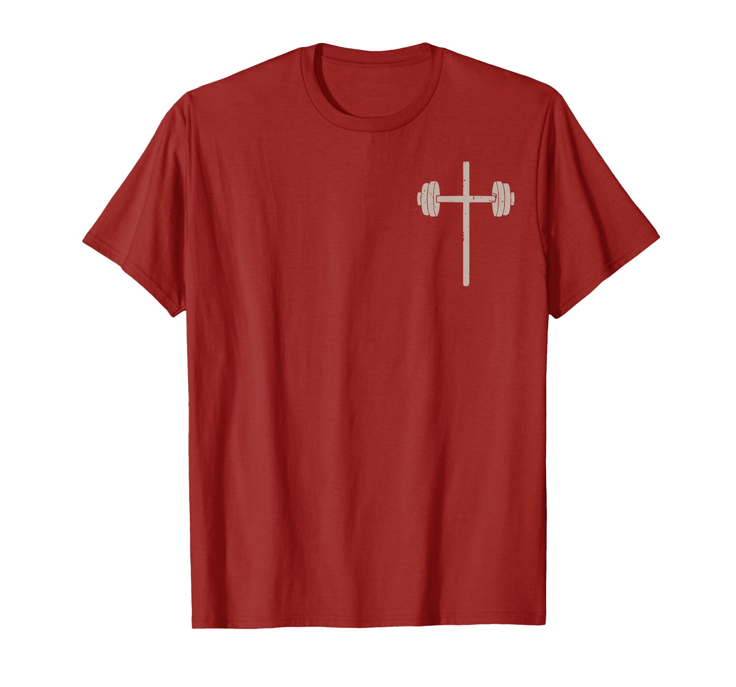 Barbell Cross Dumbbell Faith-Fitness Christian Workout Gym T-Shirt