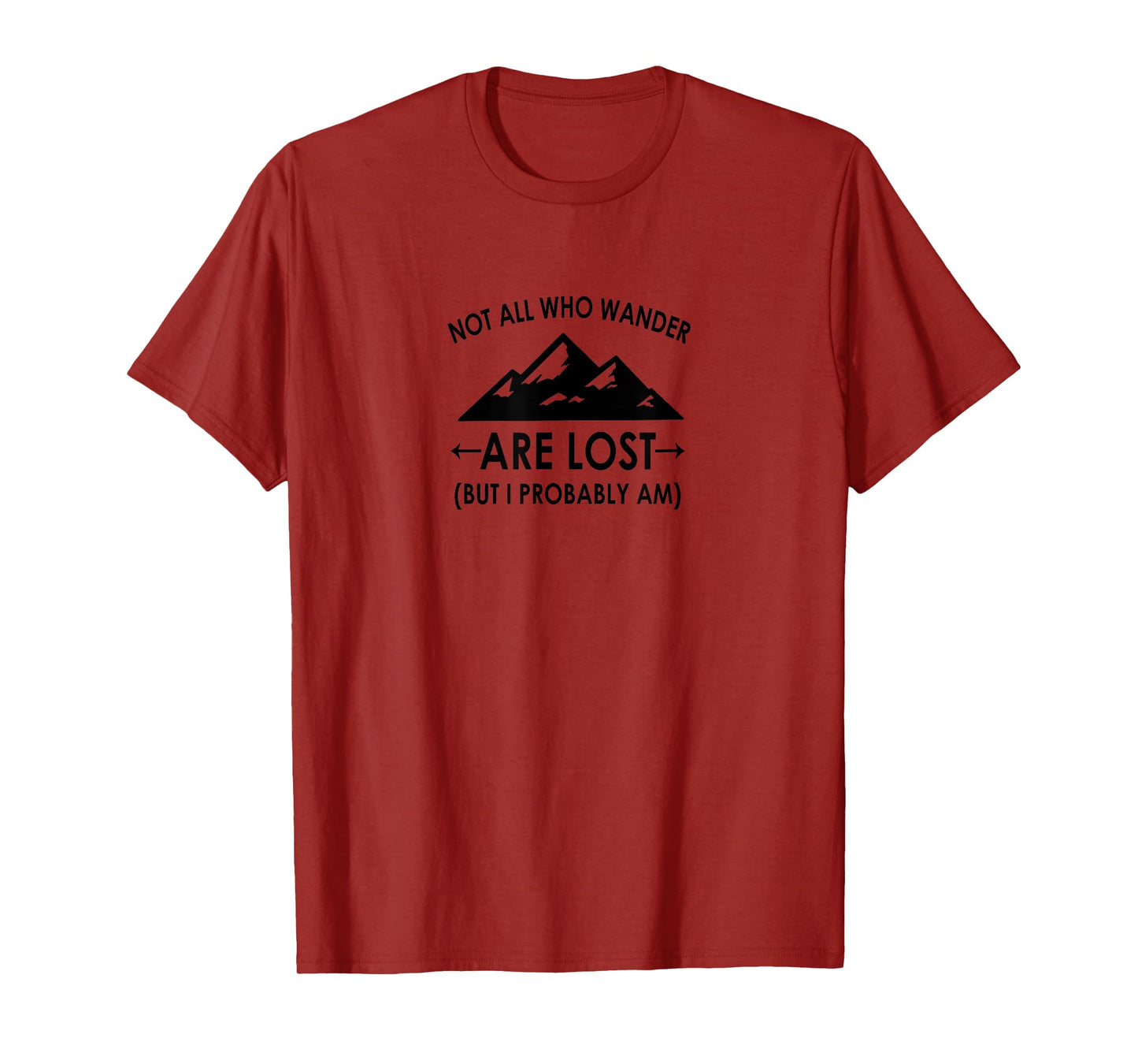 Good Day Unisex Adult Men's Grey Small Funny Not All Who Wander Are Lost But I Probably Am T-Shirt