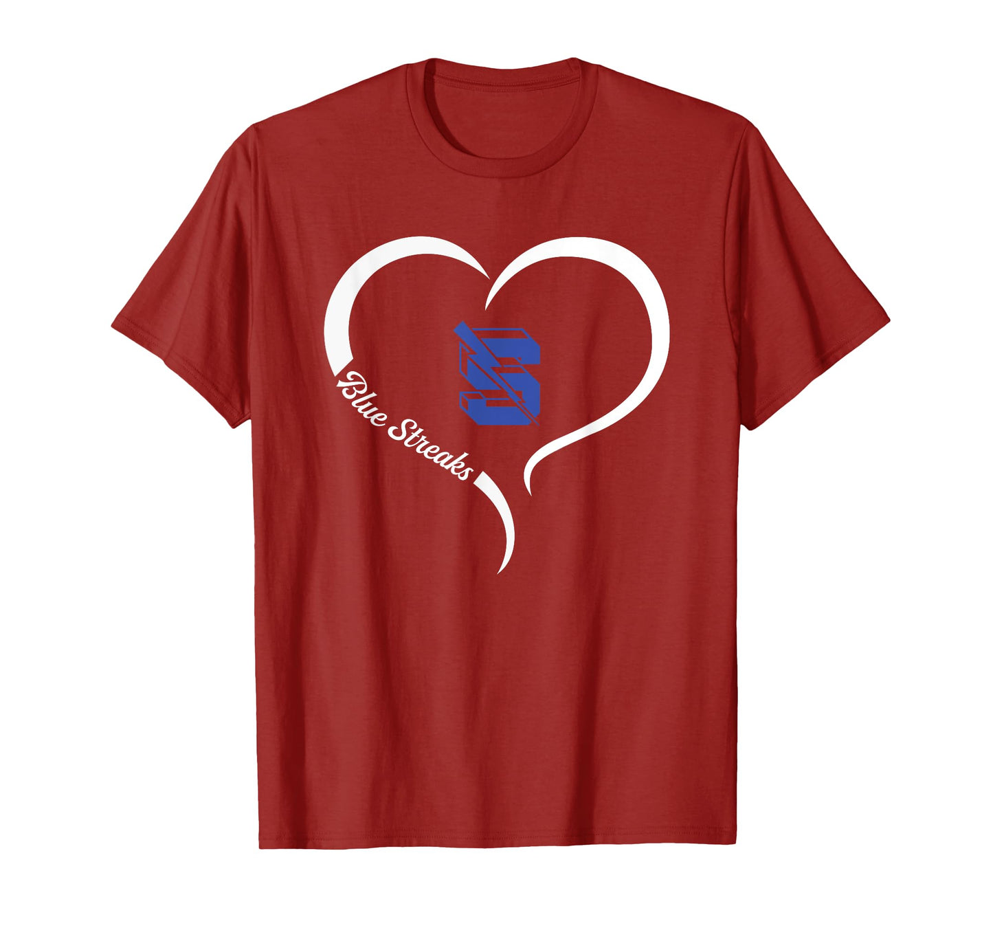 Sebring Blue Streaks Logo Half Heart Slogan HS T-Shirt