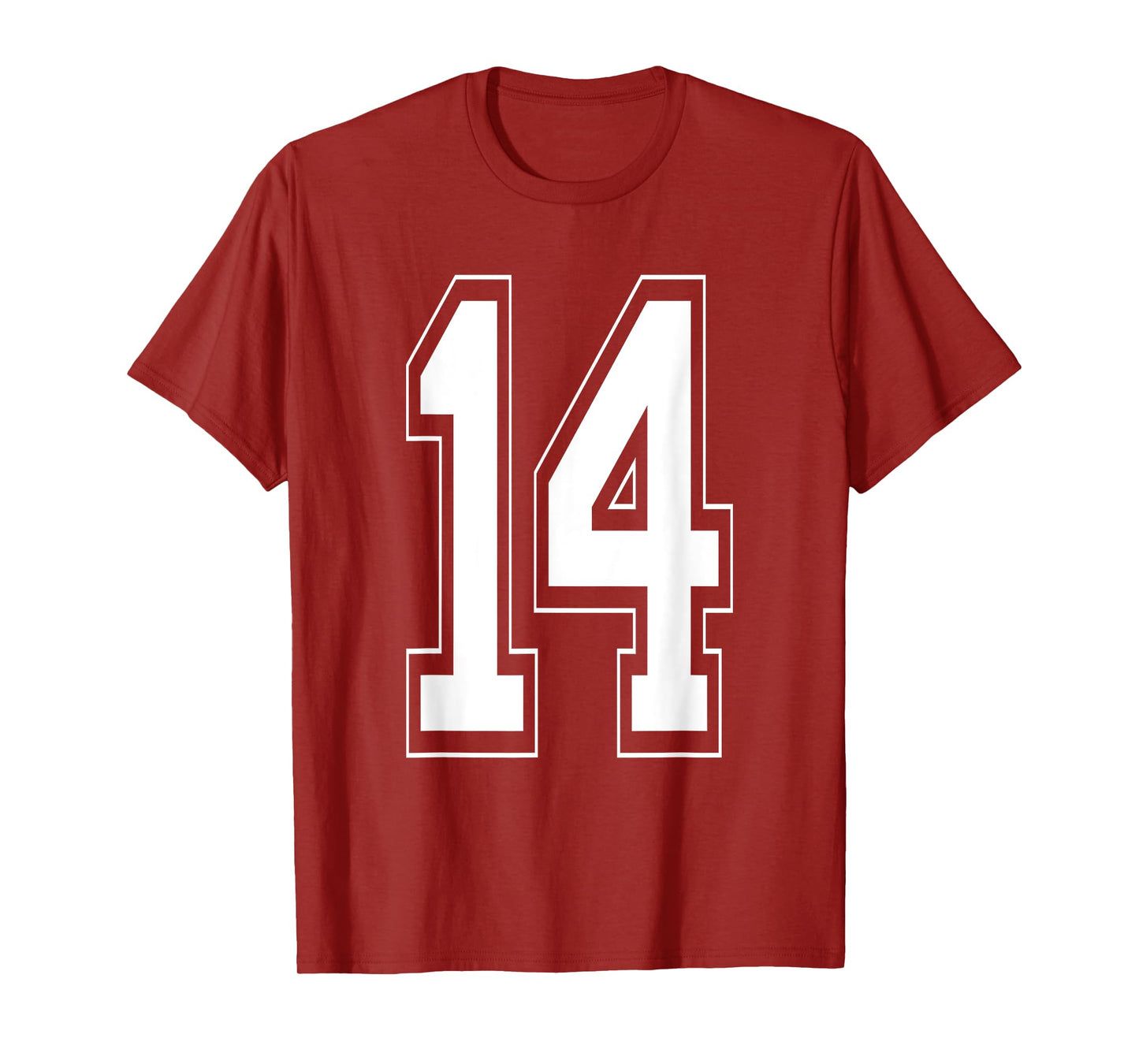 Number 14 TShirt Baseball Football Soccer Numbered Jersey T-Shirt