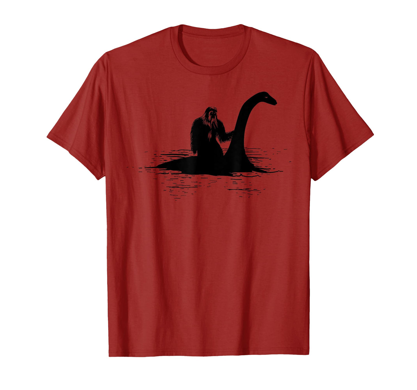 Bigfoot Riding Loch Ness Monster Cute Sasquatch Gift T-Shirt