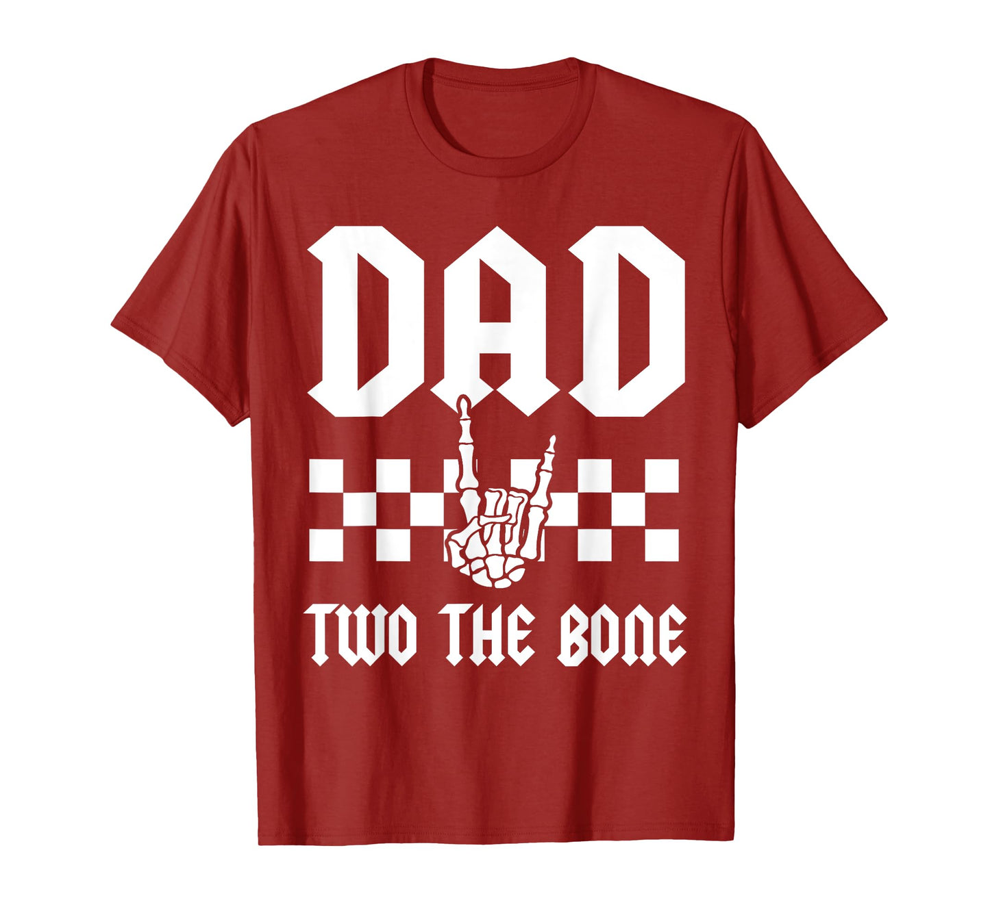Dad Two The Bone Skeleton Hand 2nd Birthday Boy Girl T-Shirt