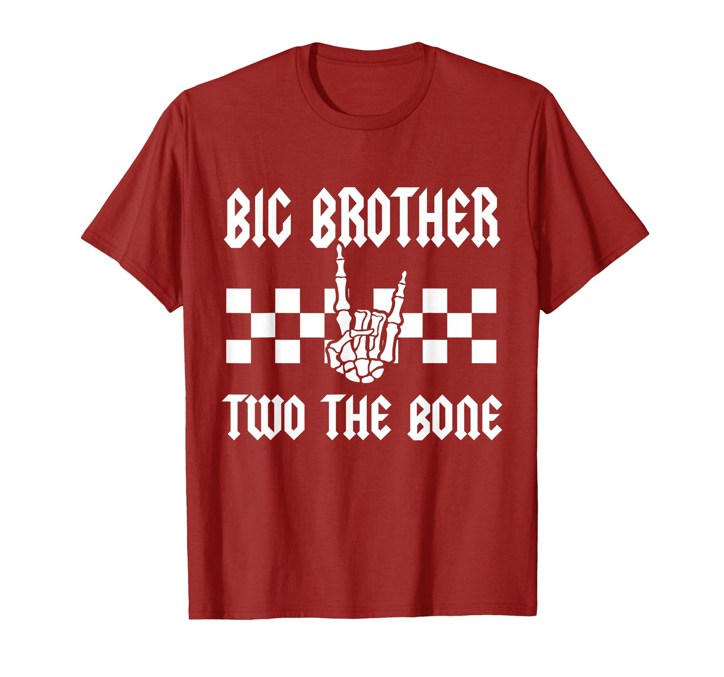 Big Brother Two The Bone Skeleton Hand 2nd Birthday Boy Girl T-Shirt