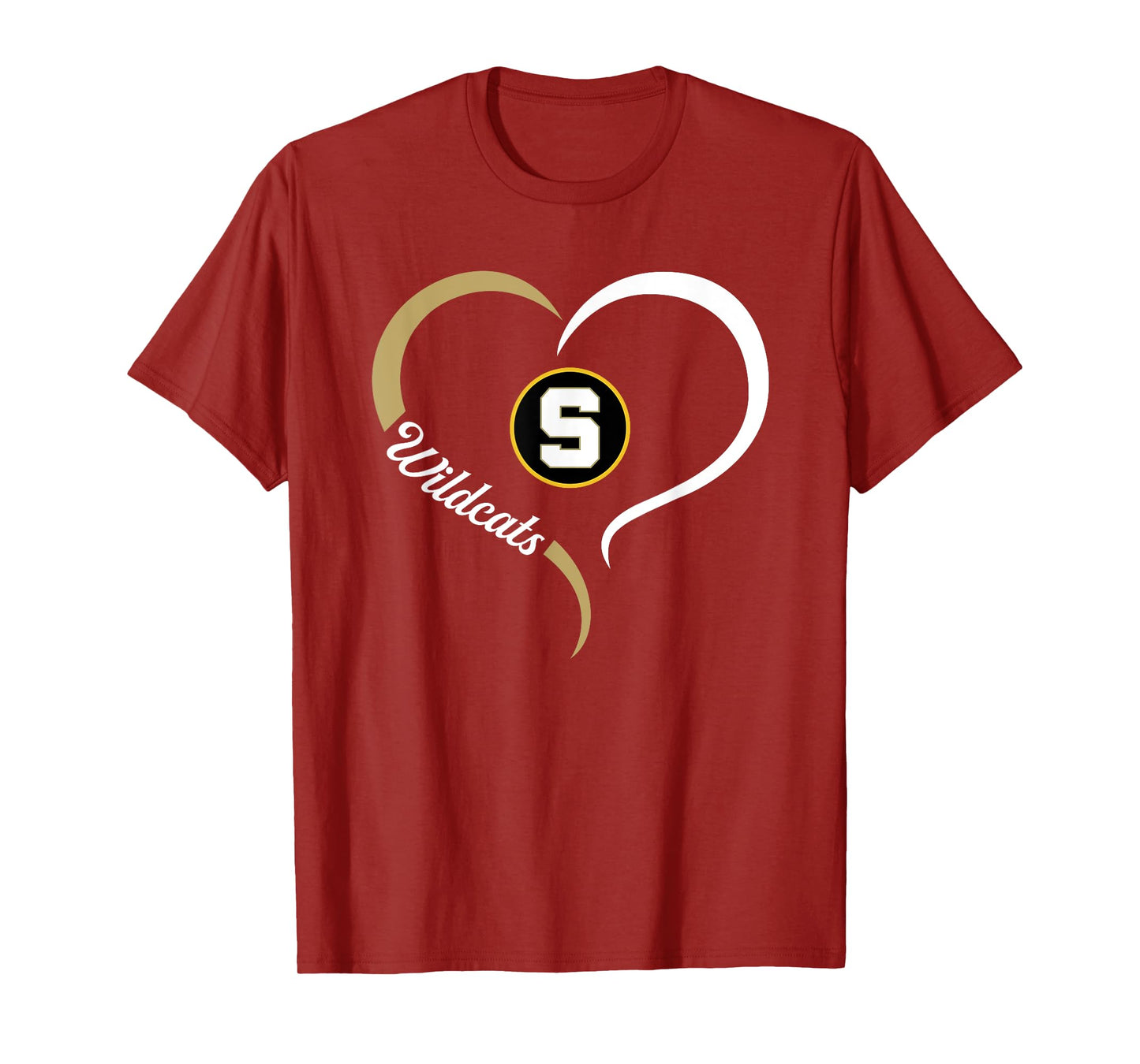 Scottsboro Wildcats Logo Half Heart Slogan HS T-Shirt